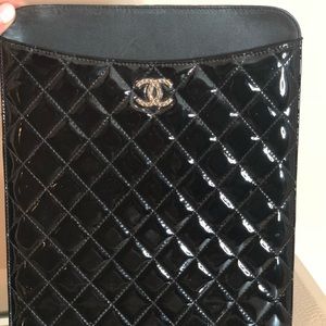 Chanel iPad Case Patent Leather Black